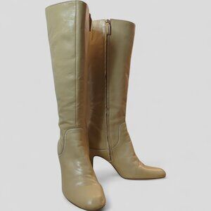 ANTONIO MELANI Women 8 Knee High RARE Camel Leather Boots 70's style Vintage